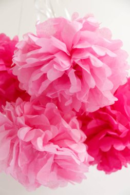 Kağıt çiçekler, kız bebek duş parti. Bebek duş celebr