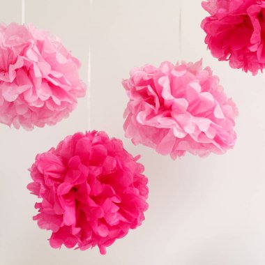 Kağıt çiçekler, kız bebek duş parti. Bebek duş celebr