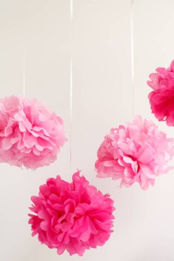 Kağıt çiçekler, kız bebek duş parti. Bebek duş celebr