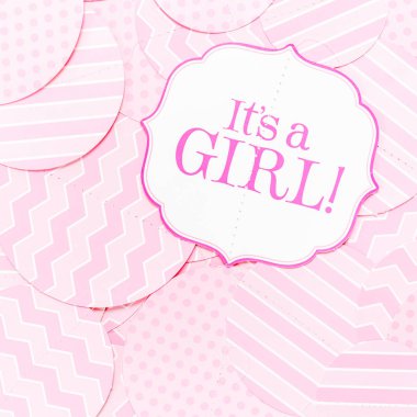 Bebek duş parti kız işaretidir. Pembe desen backgr