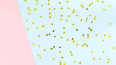 Tek Kişilik pembe ve mavi altın yıldız sprinkles. Şenlikli tatil b