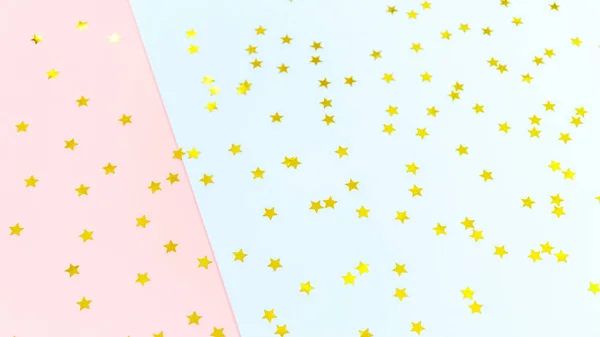 Goldener Stern bestreut doppelt rosa und blau. Feiertage — Stockfoto
