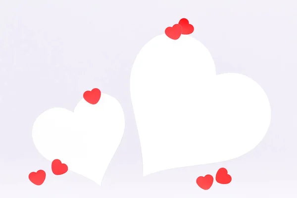 Біле серце з блискучим серцем конфетті. Концепція Дня Святого Валентина . — стокове фото