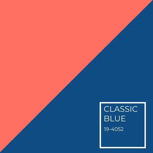 Doppelte Farbe blau und Korallen moderne flache Lay Backgound mit Farbe Namensschild — Stockfoto