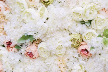 Kutlamalar için rengarenk renkte çiçek duvarı