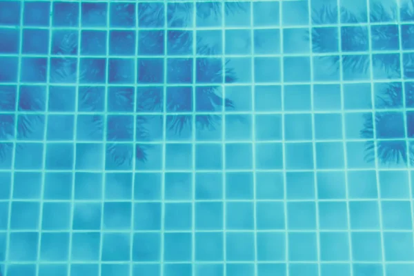 Palmbomen reflecteren in het turquoise zwembad. Multifunctioneel kader — Stockfoto