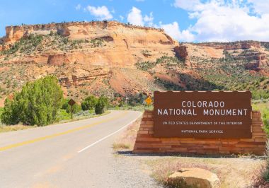 Entering the Colorado National Monument clipart