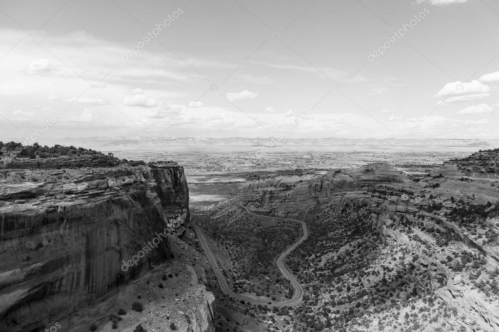 Fruita Canyon in the Colorado National Monument in Monochrome
