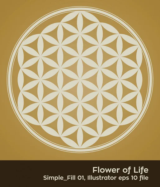 Chakra del buddhism ilustración: flor del relleno de la vida — Vector de stock