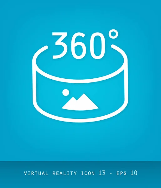 Serie di icone della realtà virtuale, design piatto 2.0 - 360 gradi panor — Vettoriale Stock