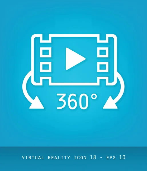Virtual Reality Icons Series, Flat 2.0 Design - 360 degree Video — Stock Vector
