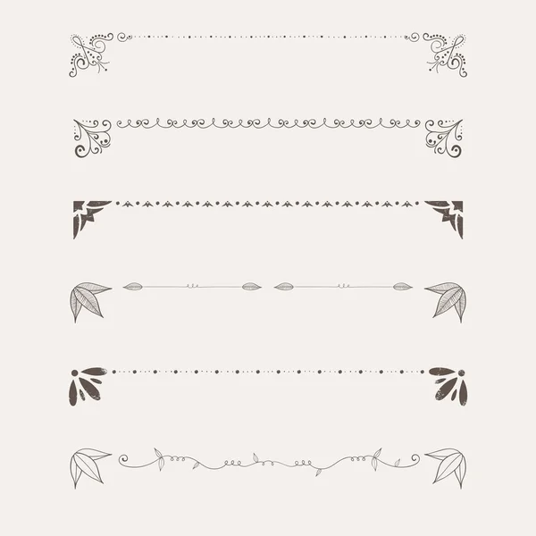 Frame, Border and LIne Design Elements, Hand Drawn Vector Series — Stock Vector