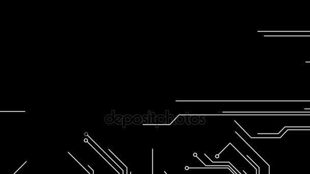 Circuit Board animations: Full HD simple Black and White After Effects animation — стоковое видео