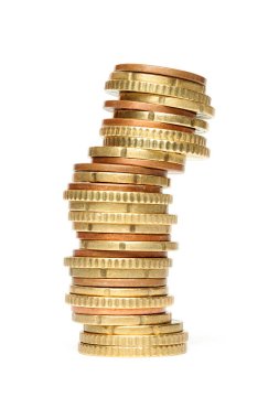 Para çekim, Euro Coins - Cut-Out yığını Instabil