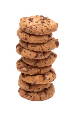 Kule çikolata Cips Çerezler, üzerinde beyaz izole