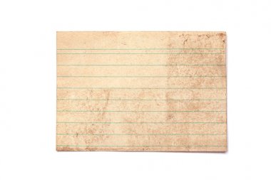 Eski Vintage parça kağıt, çizgiler ve Grunge bak, beyaz arka plan üzerinde Isolated ile