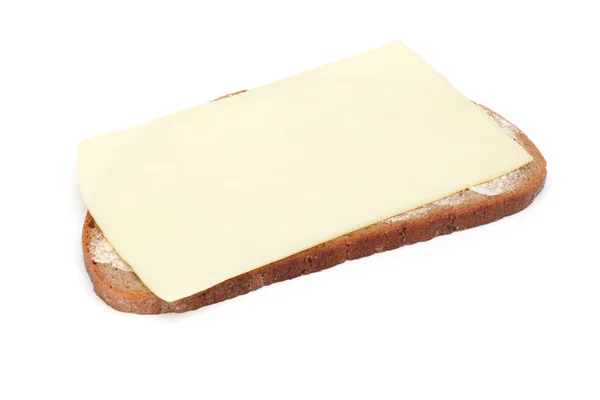 Pełnoziarniste kromki chleba niemieckiej z różnymi dodatkami, jak masłem i dżemem, serem, izolowana na białym tle - Cut Out — Zdjęcie stockowe