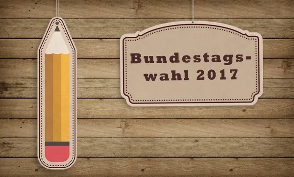 Választás sorozat 2017 német megválasztására. A fából készült háttér. Olvasó választás: Szövetségi parlamenti választások — Stock Fotó