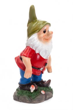 Bahçe Gnomes beyaz zemin üzerine Bahçe süslemek için basit figürler izole