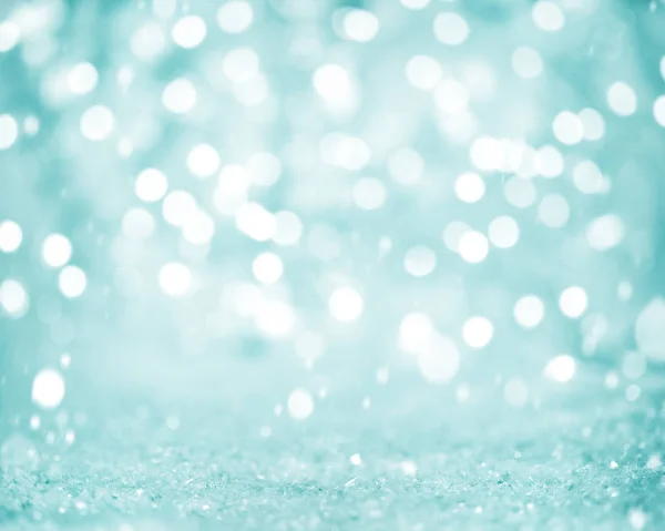 Симпатичные простые Bokeh размытые огни Фон со снегом: Blue Bright — стоковое фото