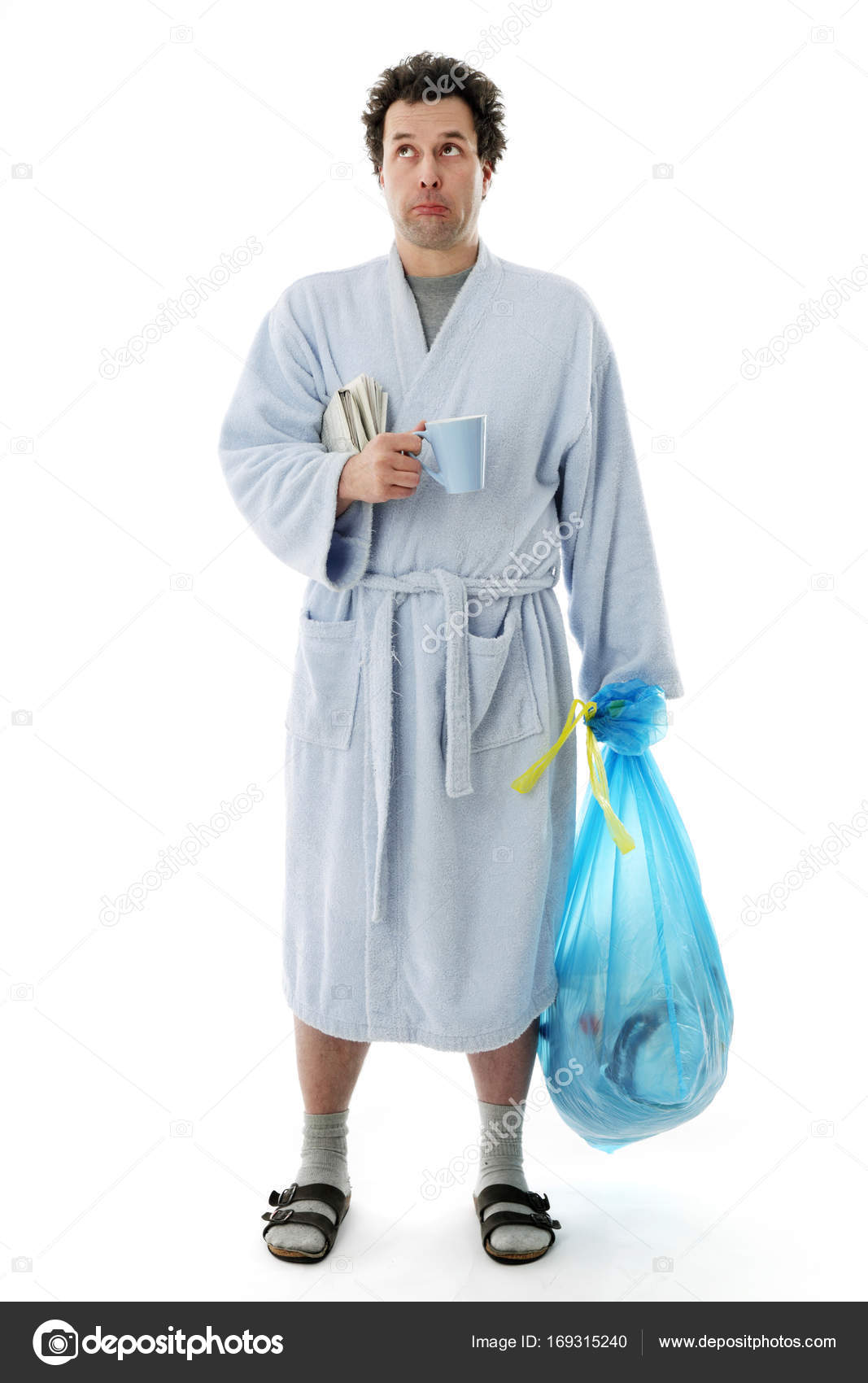 man wearing bathrobe