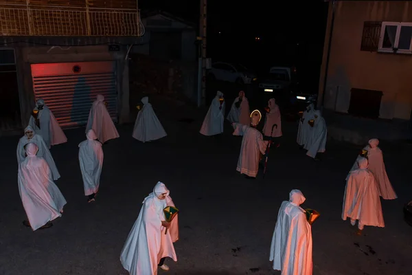 Puget Theniers França Fevereiro 2020 Tradicional Desfile Anual Penitentes Brancos — Fotografia de Stock