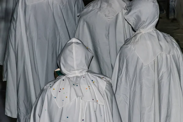 Puget Theniers Francia Febrero 2020 Tradicional Desfile Anual Penitentes Blancos — Foto de Stock