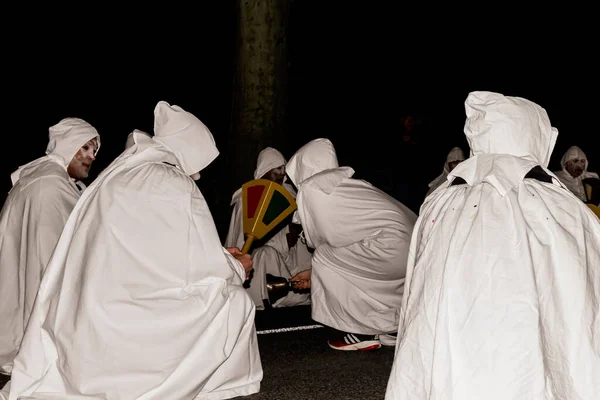 Puget Theniers França Fevereiro 2020 Tradicional Desfile Anual Penitentes Brancos — Fotografia de Stock