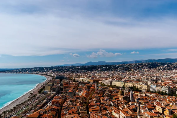 Panorama Della Città Vecchia Nizza Francia Riva Del Mar Mediterraneo — Foto Stock