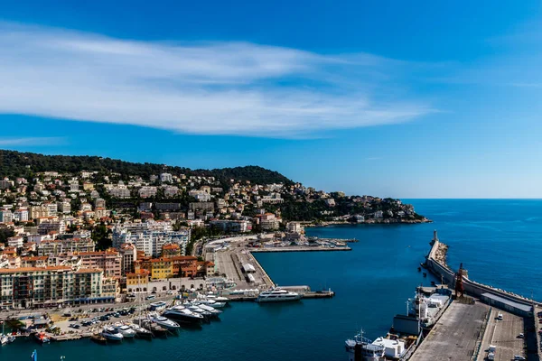 Vista Panoramica Del Porto Vecchio Del Faro Del Mar Mediterraneo — Foto Stock
