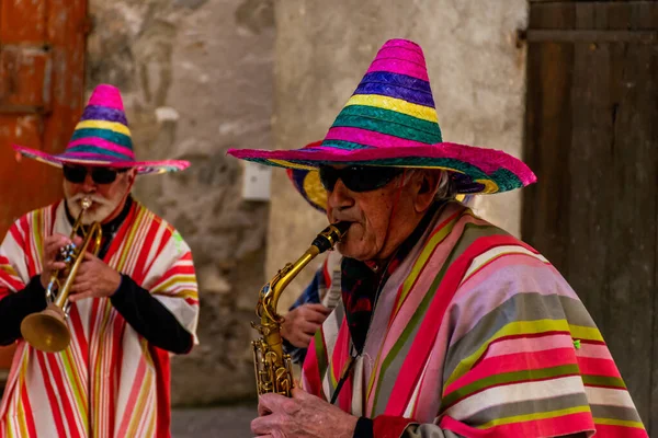 Puget Theniers Francia Marzo 2020 Músicos Locales Actuando Durante Tradicional — Foto de Stock