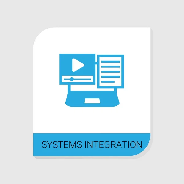 Icône d'intégration de systèmes remplie modifiable de la catégorie des icônes de commerce électronique. Signe d'intégration de systèmes vectoriels isolés sur fond blanc — Image vectorielle