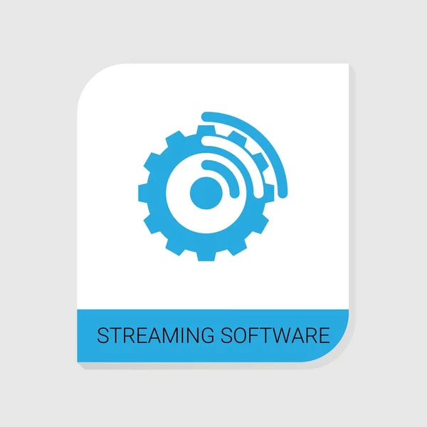 Icône du logiciel de streaming remplie modifiable de la catégorie Icônes de streaming vidéo. Vecteur isolé Logiciel de streaming signe sur fond blanc — Image vectorielle