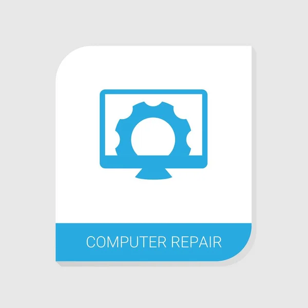 Editable llenado icono de reparación de la computadora de la categoría de iconos de servicios. Vector aislado Signo de reparación del ordenador sobre fondo blanco — Vector de stock