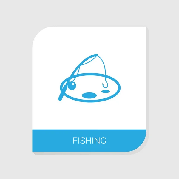 Editable llenado icono de pesca de la categoría iconos Hobbie. Señal de pesca con vector aislado sobre fondo blanco — Vector de stock