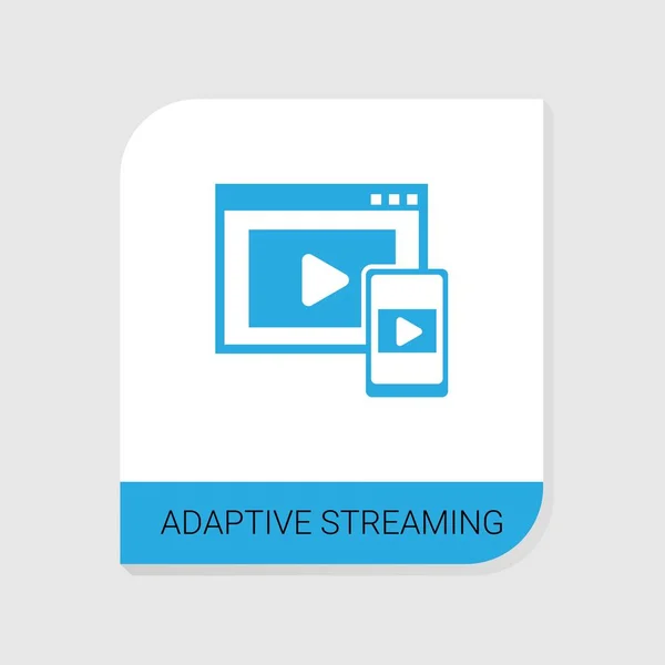 Icône de streaming adaptatif remplie modifiable de la catégorie Icônes de streaming vidéo. Vecteur isolé Adaptive Streaming signe sur fond blanc — Image vectorielle