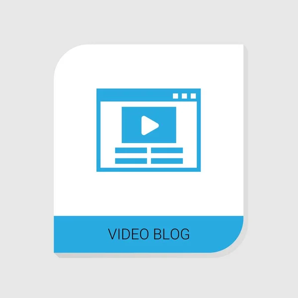 Icône de blog vidéo remplie modifiable de la catégorie Icônes de streaming vidéo. Isolé vecteur Vidéo blog signe sur fond blanc — Image vectorielle