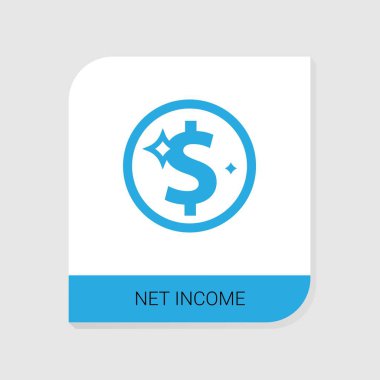 Editable filled Net Income icon from Accounting icons category. Isolated vector Net Income sign on white background