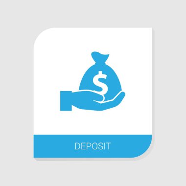 Editable filled Deposit icon from Accounting icons category. Isolated vector Deposit sign on white background