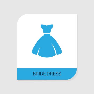 Editable filled bride dress icon from Wedding icons category. Isolated vector bride dress sign on white background