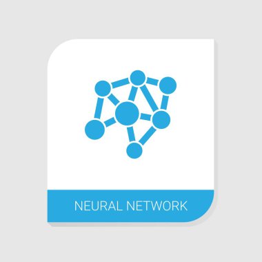 Yapay Zeka simgeleri kategorisinden düzenlenebilir sinirsel ağ simgesi dolduruldu. Beyaz arkaplanda izole vektör sinirsel ağ işareti