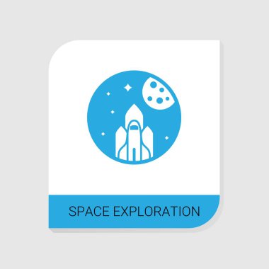 Uzay Keşif simgeleri kategorisinden düzenlenebilir doldurulmuş uzay keşif simgesi. Beyaz arkaplanda izole vektör uzay keşfi işareti