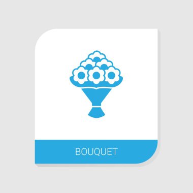 Sevgililer Günü simgeleri kategorisinden düzenlenebilir buket ikonu. Beyaz arkaplanda izole vektör buket işareti