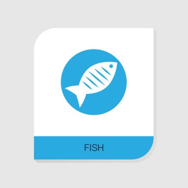 Restoran simgeleri kategorisinden düzenlenebilir balık simgesi. Beyaz arkaplanda izole edilmiş vektör Balık işareti