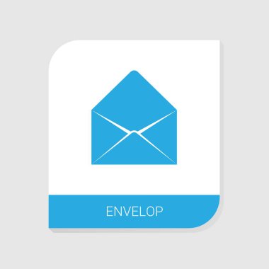 Yapılandırılabilir Zarf simgesi Kırtasiye simgeleri kategorisinden dolduruldu. Beyaz arkaplanda izole vektör Zarf işareti