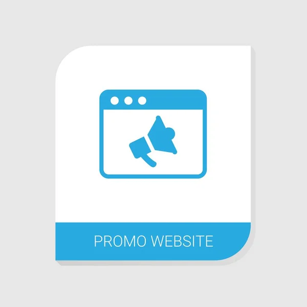 Editable riempito icona del sito web promozionale da Digital Marketing icone categoria. Isolato vettore Promo sito web segno su sfondo bianco — Vettoriale Stock