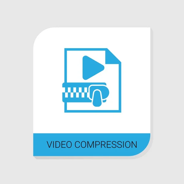Icône de compression vidéo remplie modifiable de la catégorie Icônes de streaming vidéo. Vecteur isolé Signe de compression vidéo sur fond blanc — Image vectorielle