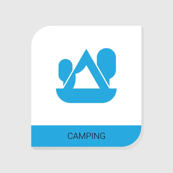 Editierbares, gefülltes Camping-Symbol aus der Kategorie Hobbie-Symbole. Isolierter Vektor Camping-Schild auf weißem Hintergrund — Stockvektor