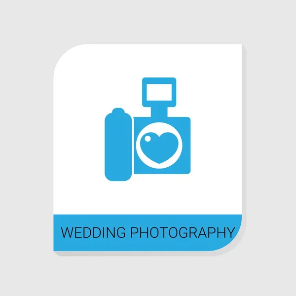 Icône de photographie de mariage remplie modifiable de la catégorie Icônes de mariage. Signe de photographie de mariage vectoriel isolé sur fond blanc — Image vectorielle