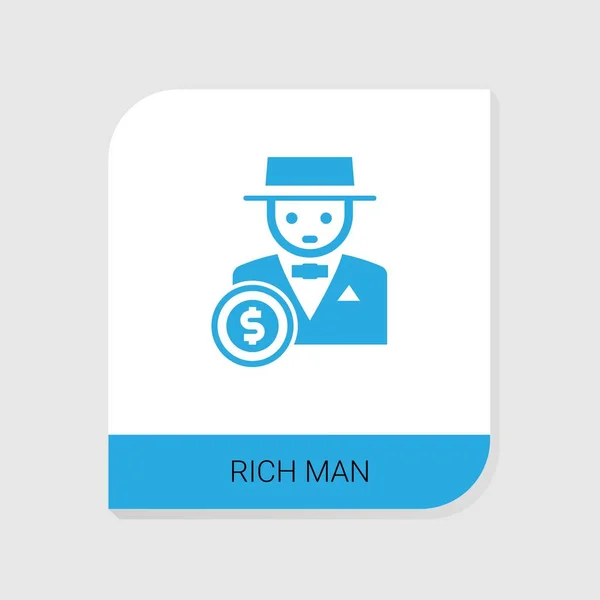 Editable llenado rico hombre icono de Casino iconos categoría. Signo de hombre rico vector aislado sobre fondo blanco — Archivo Imágenes Vectoriales